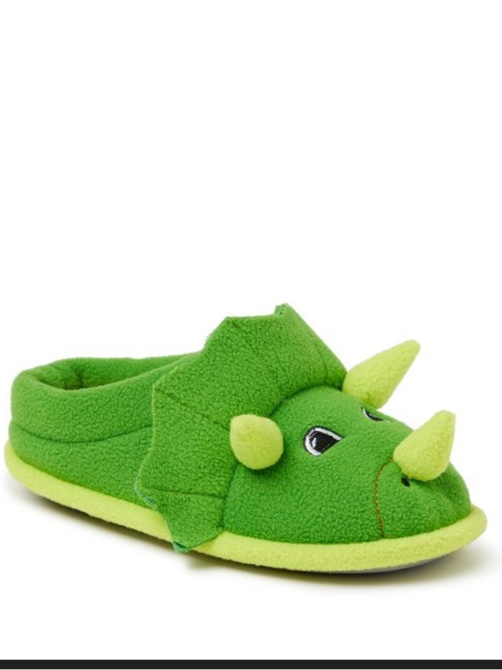 dearfoams Green Triceratops Kids Slipper